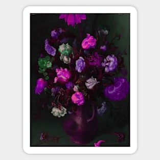 A vase with purple Flowers Sticker